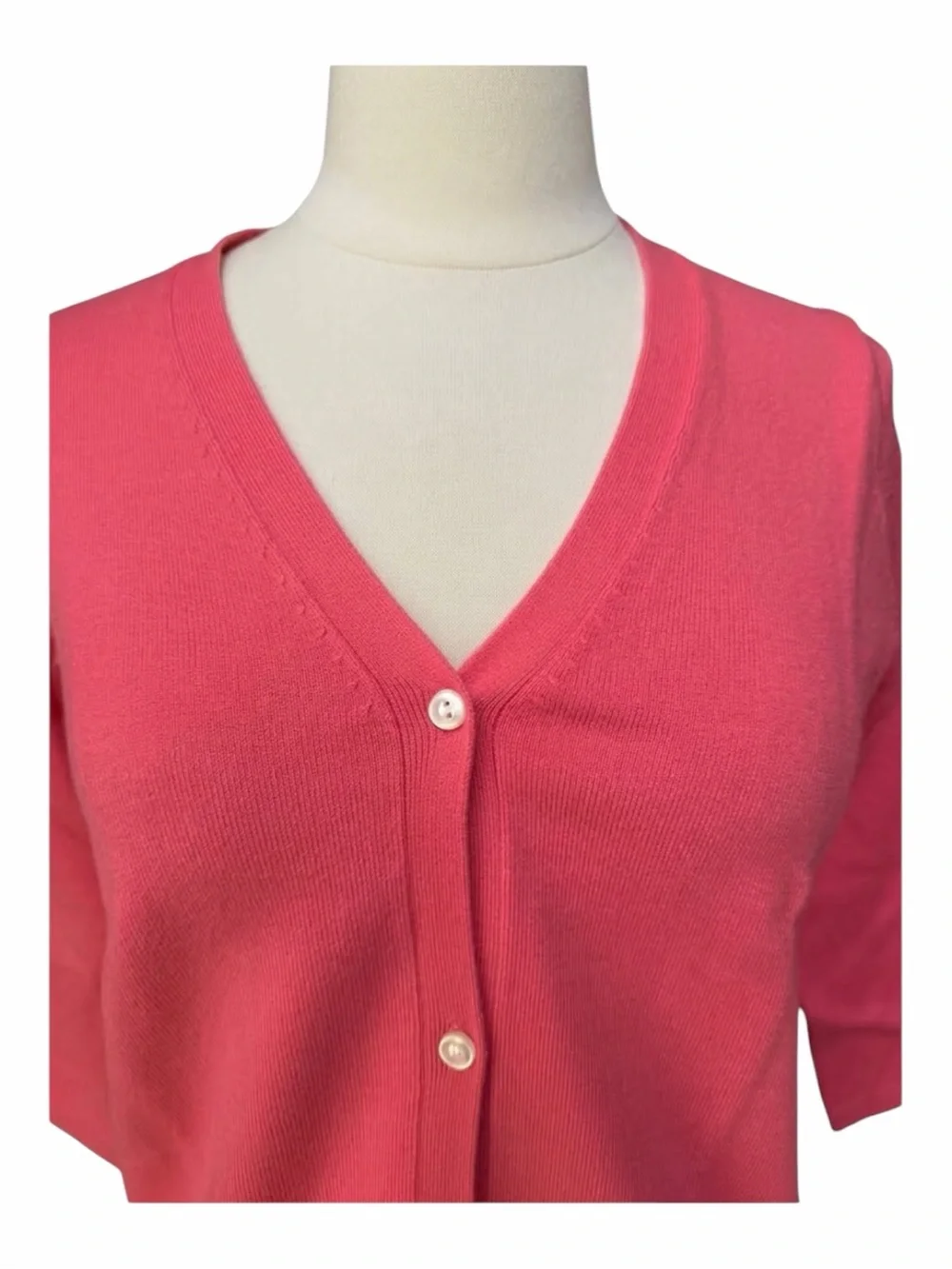 NWT Lands’ End Soft Melon‎ Performance 3/4 Sleeve V-Neck Cardigan